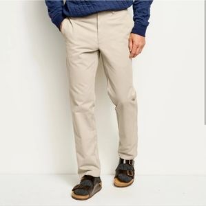 Orvis Plain Front Lightweight Khaki Pants Cotton Blend 40x32